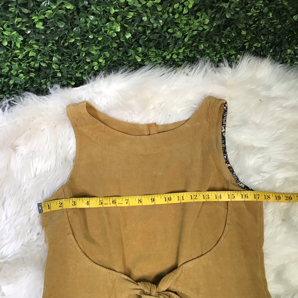 NWOT Anthropologie HOLDING‎ HORSES Mustard corduroy Midi Dress - Picture 6 of 7